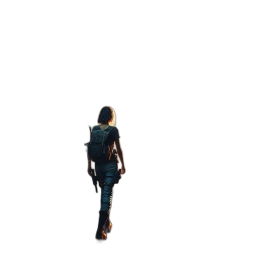 staff, jacket, weapon, robot transparent PNG cut-out