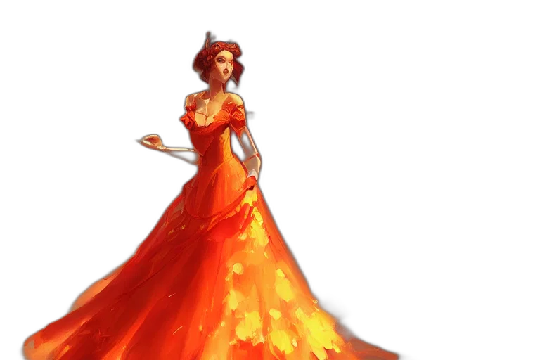 dress, crown, concept art, fantasy art transparent PNG cut-out