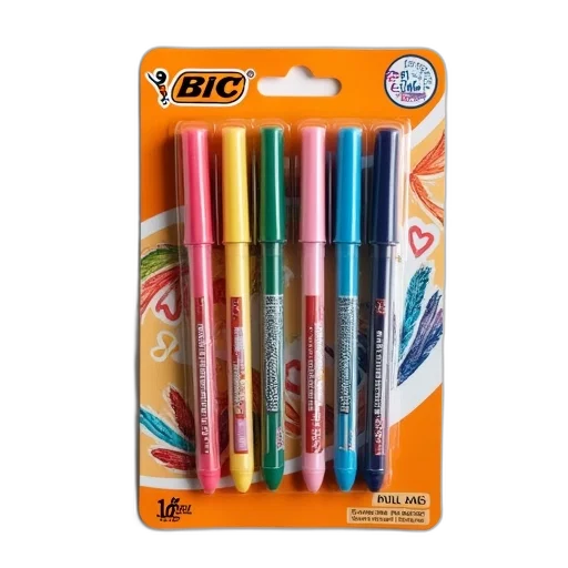 colorful, bic, fine, point transparent PNG cut-out
