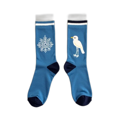 blue, pair, socks, snowflake transparent PNG cut-out