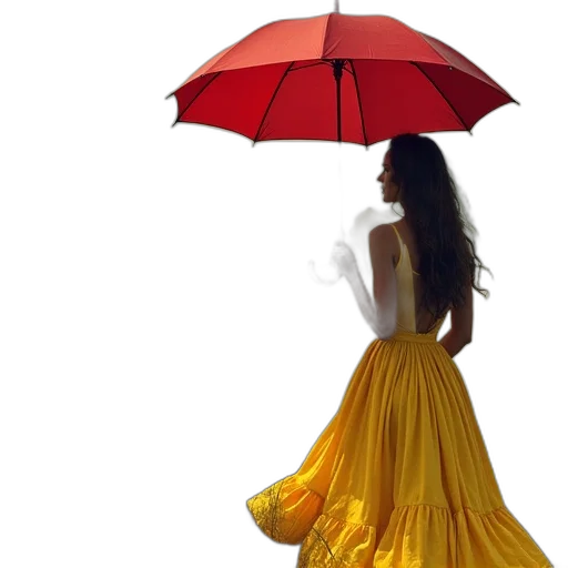 umbrella, dress, photorealistic, 3d render transparent PNG cut-out