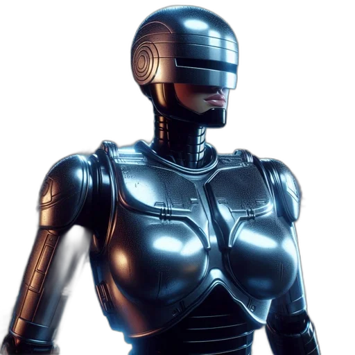 robot, 3d render, cyberpunk, concept art transparent PNG cut-out
