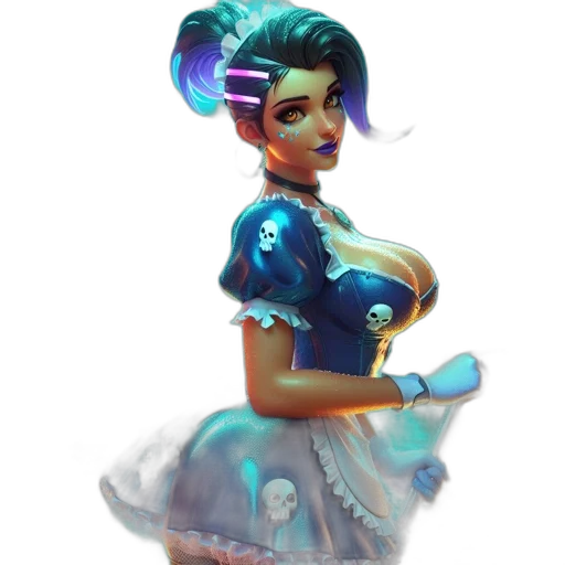 dress, staff, concept art, 3d render transparent PNG cut-out