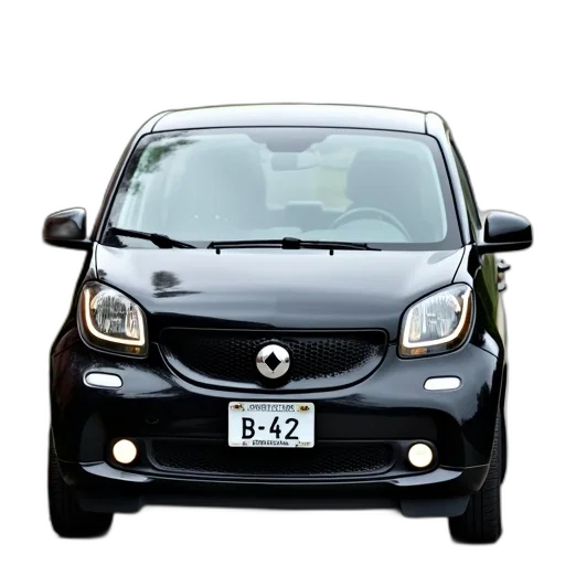 car, small, black, license transparent PNG cut-out