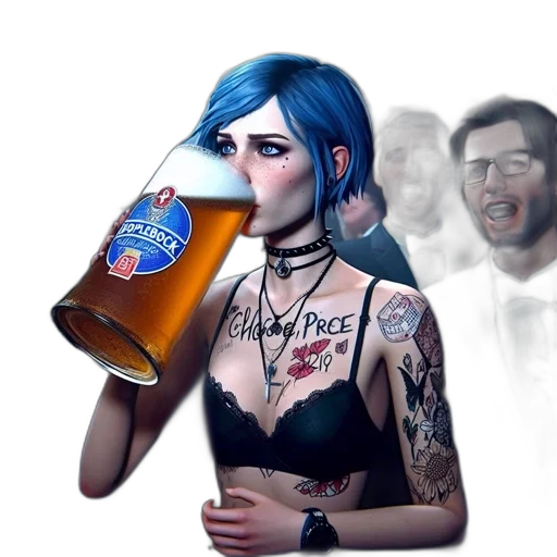 bottle, robot, cyberpunk, concept art transparent PNG cut-out