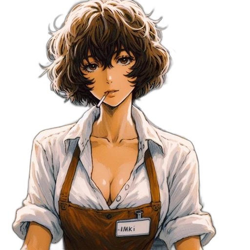 staff, dress, jacket, face transparent PNG cut-out