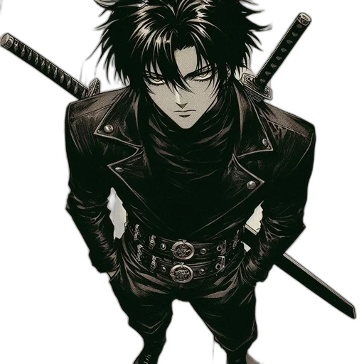 sword, weapon, staff, jacket transparent PNG cut-out