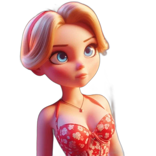 dress, 3d render, cartoon, concept art transparent PNG cut-out