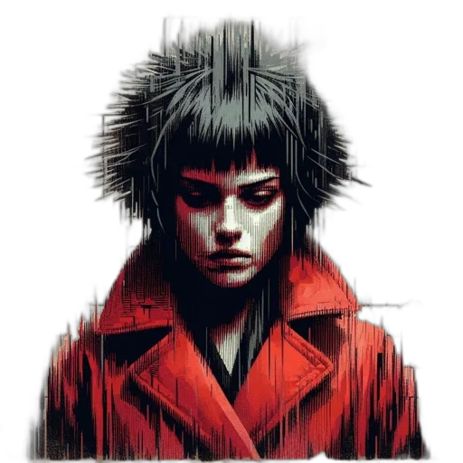 jacket, face, hair, comic book art transparent PNG cut-out