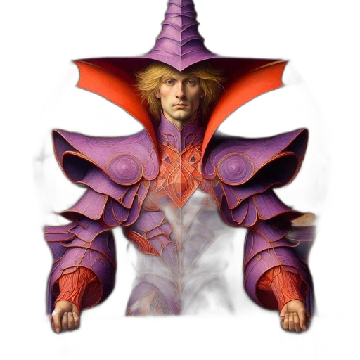 hat, staff, jacket, dragon transparent PNG cut-out