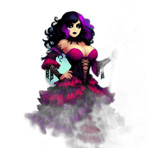 dress, fantasy art, concept art, pixel art transparent PNG cut-out