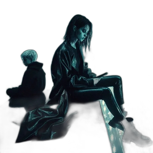 jacket, concept art, cyberpunk, comic book art transparent PNG cut-out