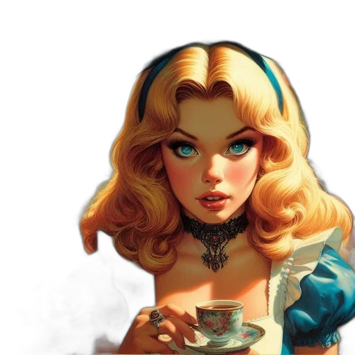 dress, crown, face, comic book art transparent PNG cut-out