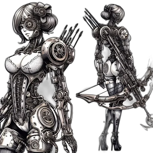 robot, weapon, concept art, cyberpunk transparent PNG cut-out