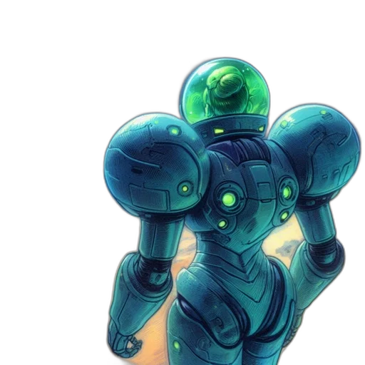 robot, creature, concept art, 3d render transparent PNG cut-out