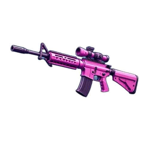 weapon, vaporwave, 3d render, pixel art transparent PNG cut-out