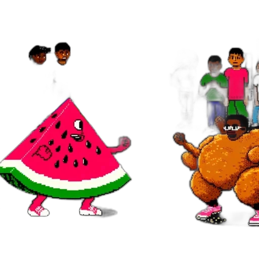 food, concept art, 3d render, pixel art transparent PNG cut-out