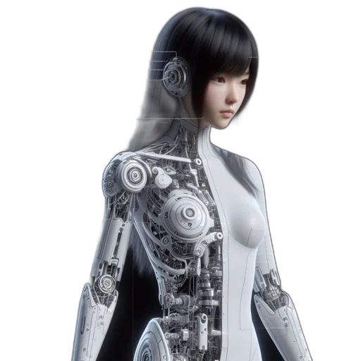 robot, dress, concept art, cyberpunk transparent PNG cut-out
