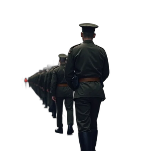 staff, jacket, hat, weapon transparent PNG cut-out