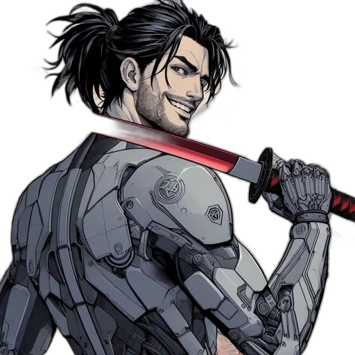 weapon, robot, sword, staff transparent PNG cut-out