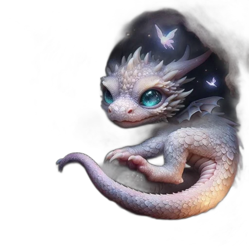 dragon, creature, staff, animal transparent PNG cut-out