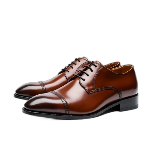 shoes, photorealistic, pair, brown transparent PNG cut-out