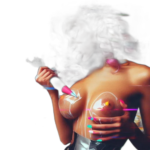 concept art, vaporwave, 3d render, photorealistic transparent PNG cut-out