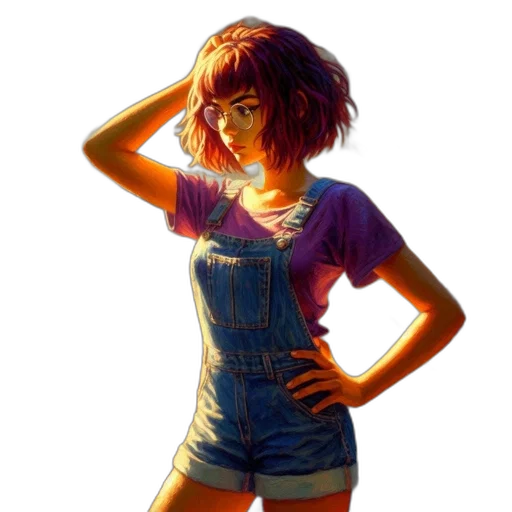 dress, face, jacket, staff transparent PNG cut-out