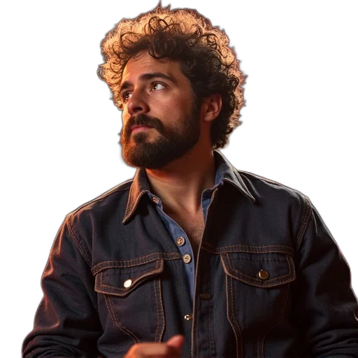 jacket, face, hair, staff transparent PNG cut-out
