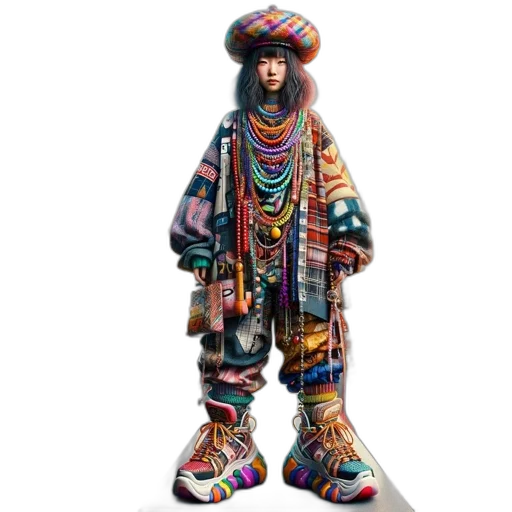 jacket, hat, jewelry, dress transparent PNG cut-out