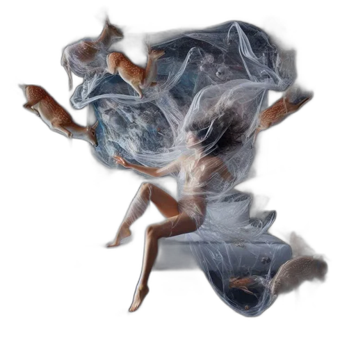hair, creature, mask, dress transparent PNG cut-out