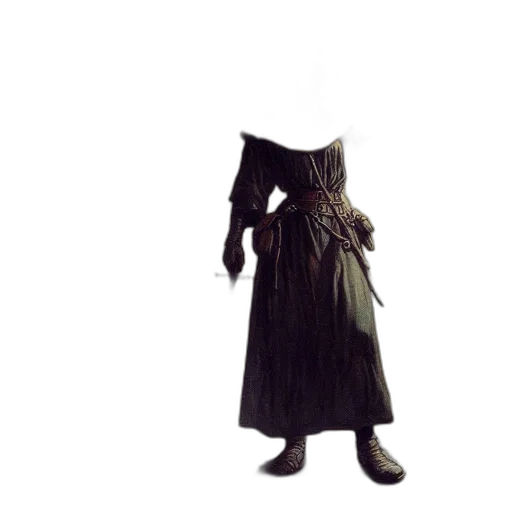 dress, mask, staff, creature transparent PNG cut-out