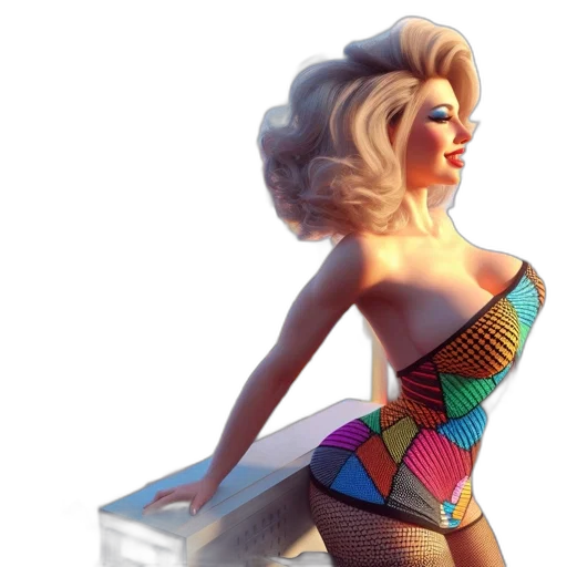 dress, 3d render, concept art, pixel art transparent PNG cut-out