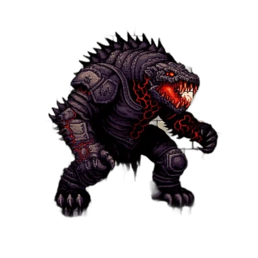 creature, animal, dragon, pixel art transparent PNG cut-out