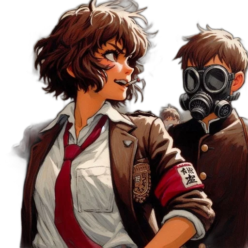 mask, jacket, comic book art, concept art transparent PNG cut-out