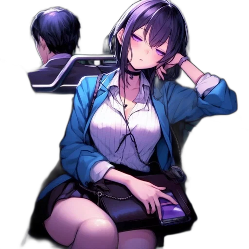 jacket, robot, staff, weapon transparent PNG cut-out