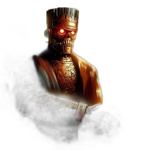 robot, staff, sword, mask transparent PNG cut-out