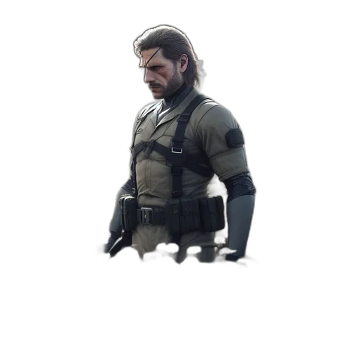 jacket, weapon, face, staff transparent PNG cut-out