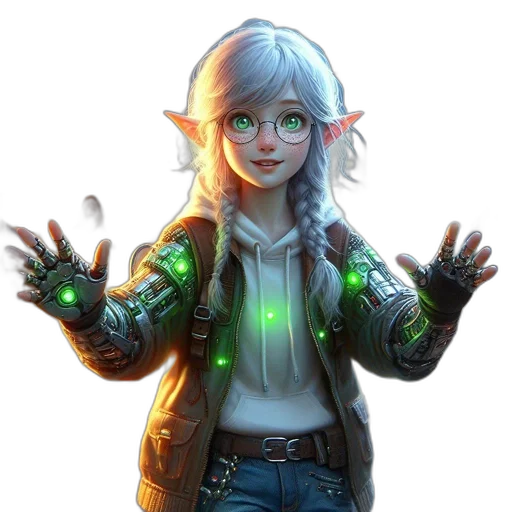jacket, staff, robot, concept art transparent PNG cut-out