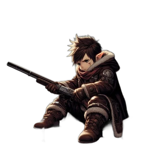 weapon, staff, jacket, sword transparent PNG cut-out