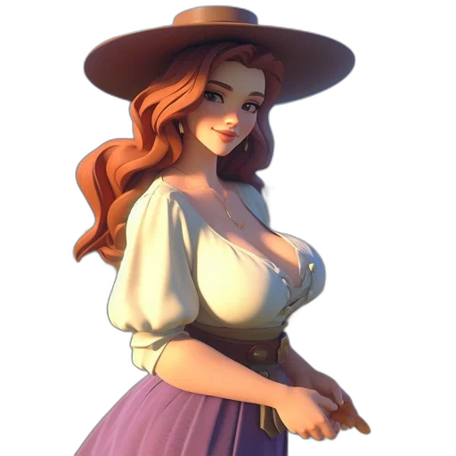 dress, hat, staff, crown transparent PNG cut-out
