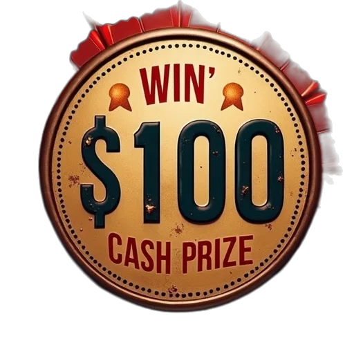 win, 100, cash, prize transparent PNG cut-out