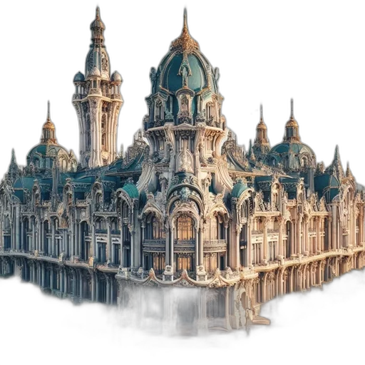 building, crown, concept art, 3d render transparent PNG cut-out