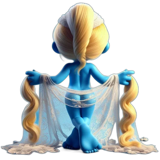 dress, hair, staff, jewelry transparent PNG cut-out