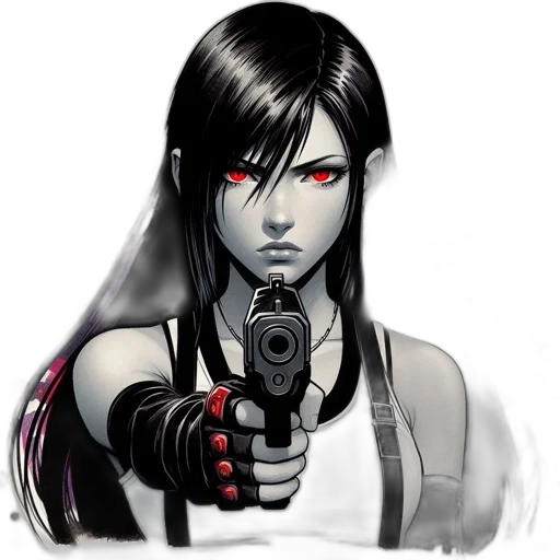 weapon, face, comic book art, concept art transparent PNG cut-out