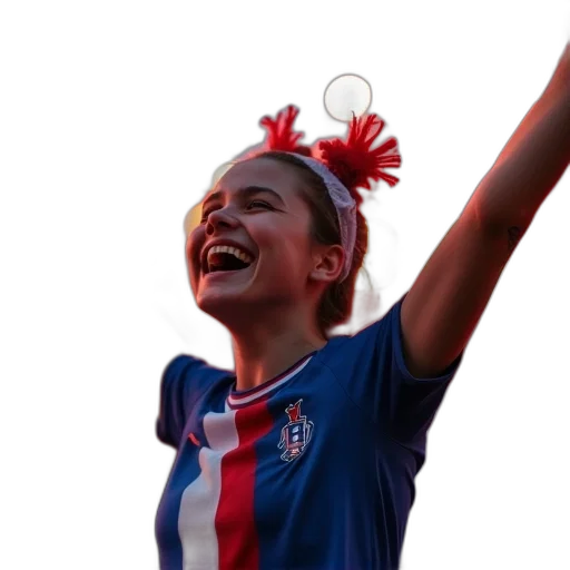 france, fan, cheers, her transparent PNG cut-out
