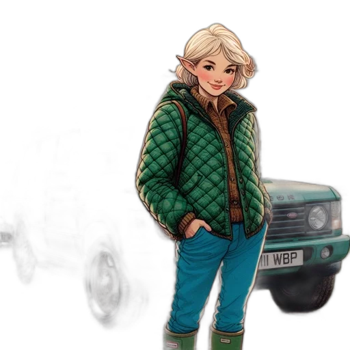 jacket, car, concept art, watercolor transparent PNG cut-out