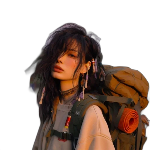 jacket, face, weapon, hair transparent PNG cut-out