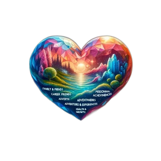 fantasy art, heart-shaped, crystal, showcases transparent PNG cut-out