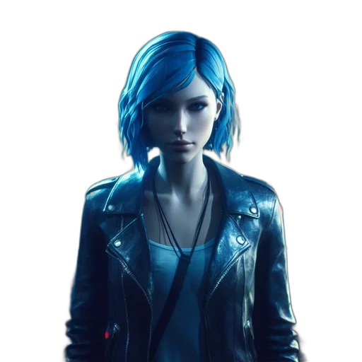 jacket, face, concept art, cyberpunk transparent PNG cut-out